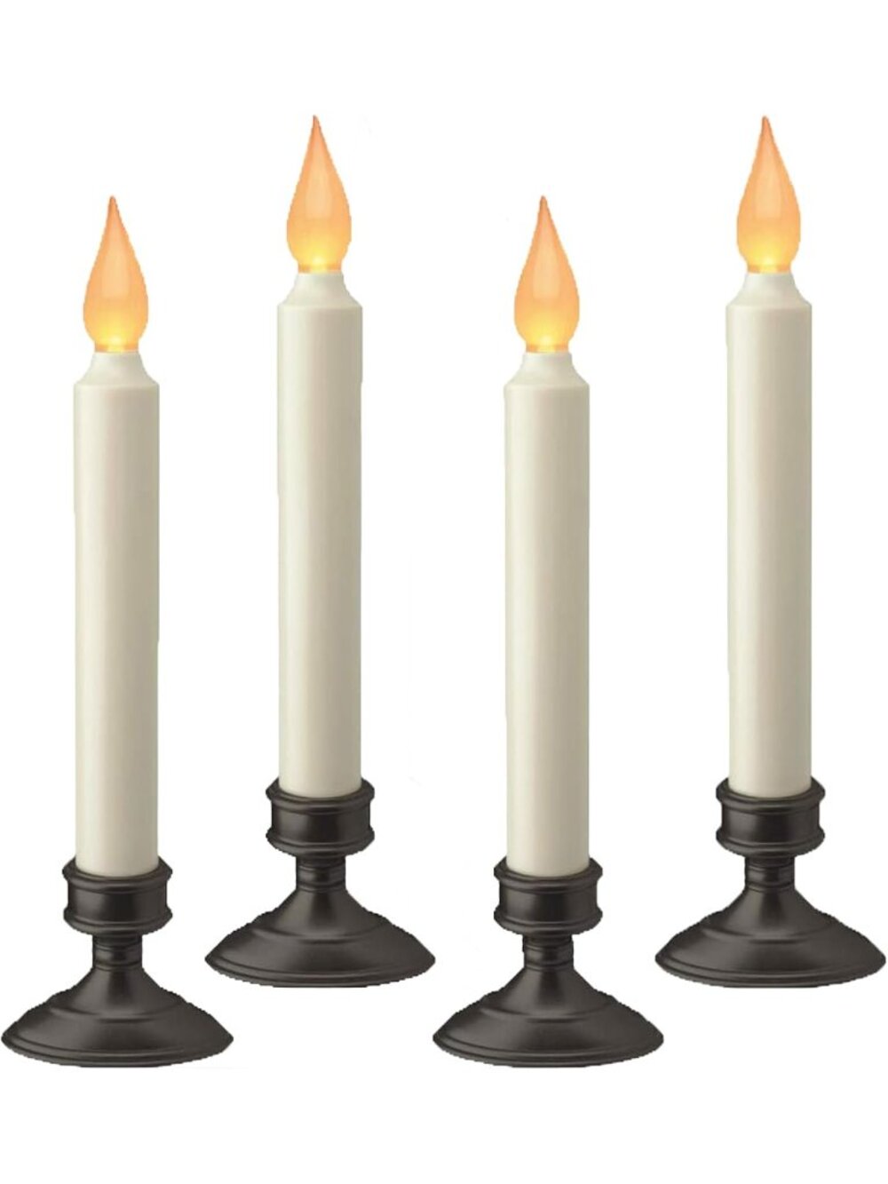 New Battery Operated LED Window Candles, Dusk to Dawn Sensor, 4 Pack